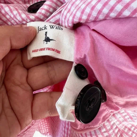 Jack Wills Women’s Pink Searsucker‎ Gingham Blazer Size 8